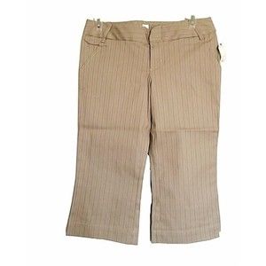 Joie Pants Womens Faith Cropped Khaki Office Wide Leg Striped NWT $125